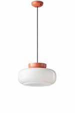 Hängelampe Weiß Orange rund