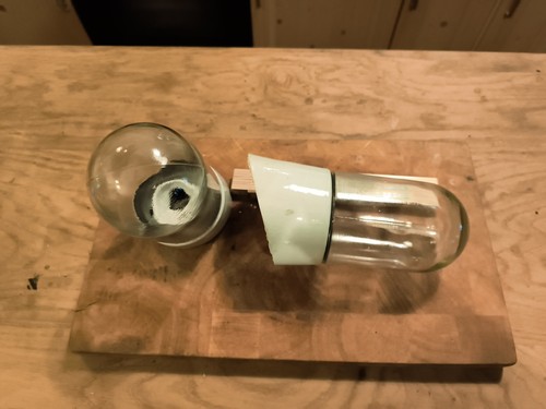 Alte glaskolben lampe keramik - glaskolben,