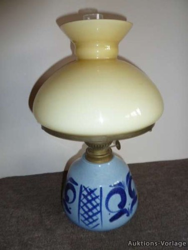 Antik glas petroleumlampe - 1x,